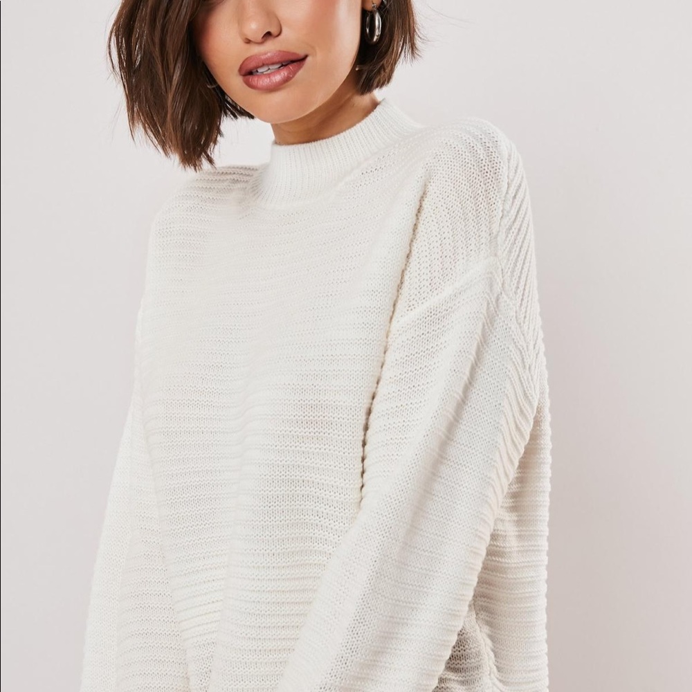 White knit sweater